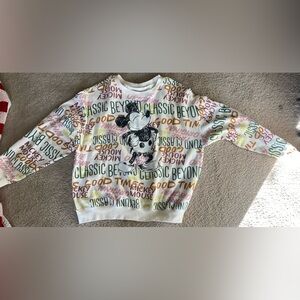 Disney Mickey Mouse Graphic Sweatshirt - White, Black, Pink, Yellow, Green